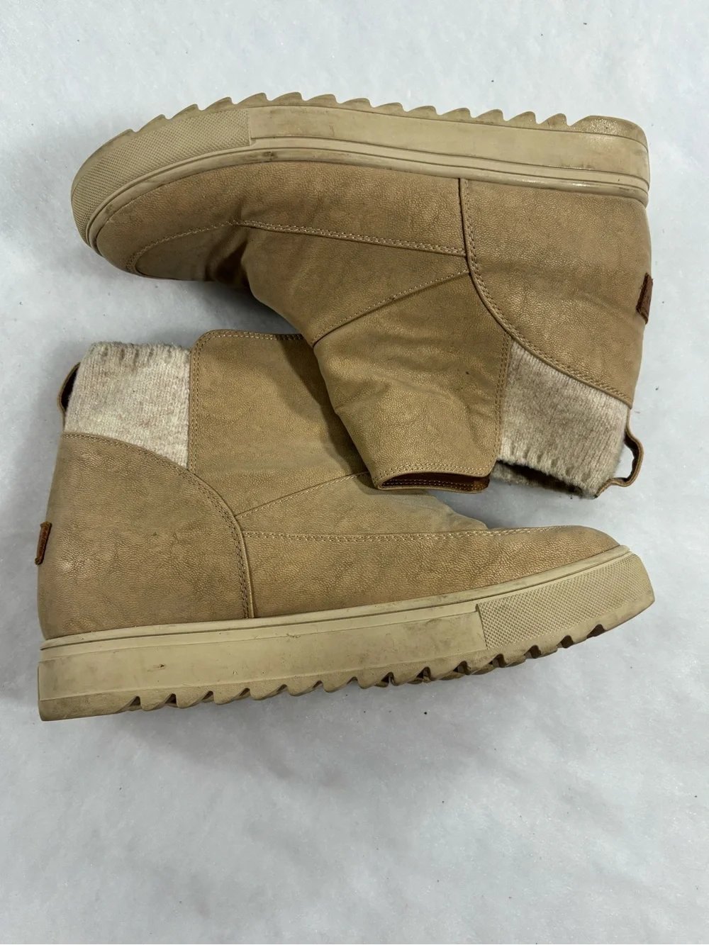 Yellow Box Tan Shearling-Lined Winter Ankle Boots